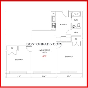 Dorchester/south Boston Border 2 Bed 1 Bath BOSTON Boston - $3,100